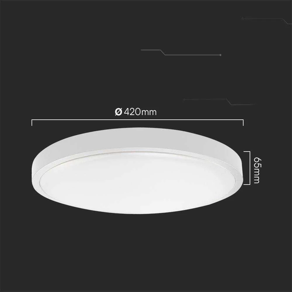 Lubinis šviestuvas V-tac 36W LED paviršinis šviestuvas, baltas, 4000K, IP44, SAMSUNG LED chip, su judesio davikliu