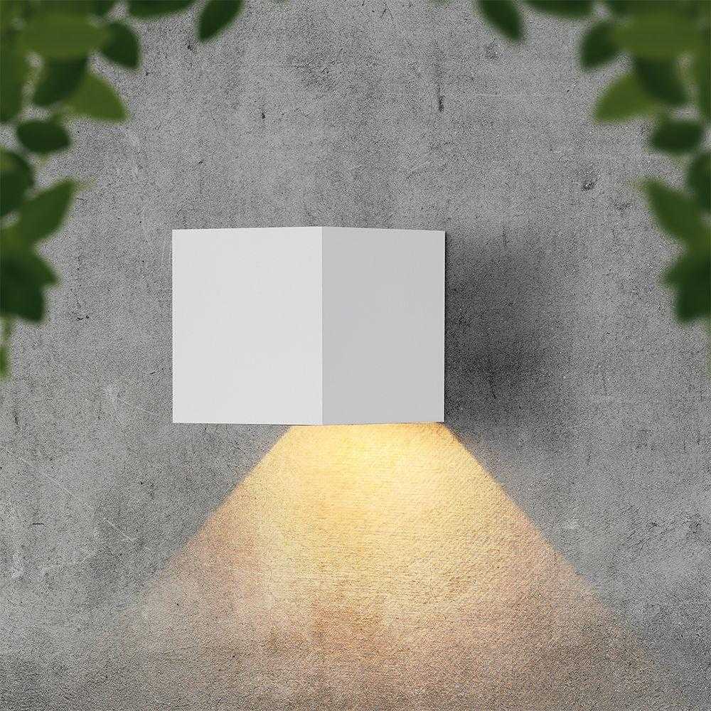 Sieninis šviestuvas 9W LED sieninis įkraunamas šviestuvas su saulės baterija ir judesio davikliu, baltas, 3000/4000/5000K, IP65