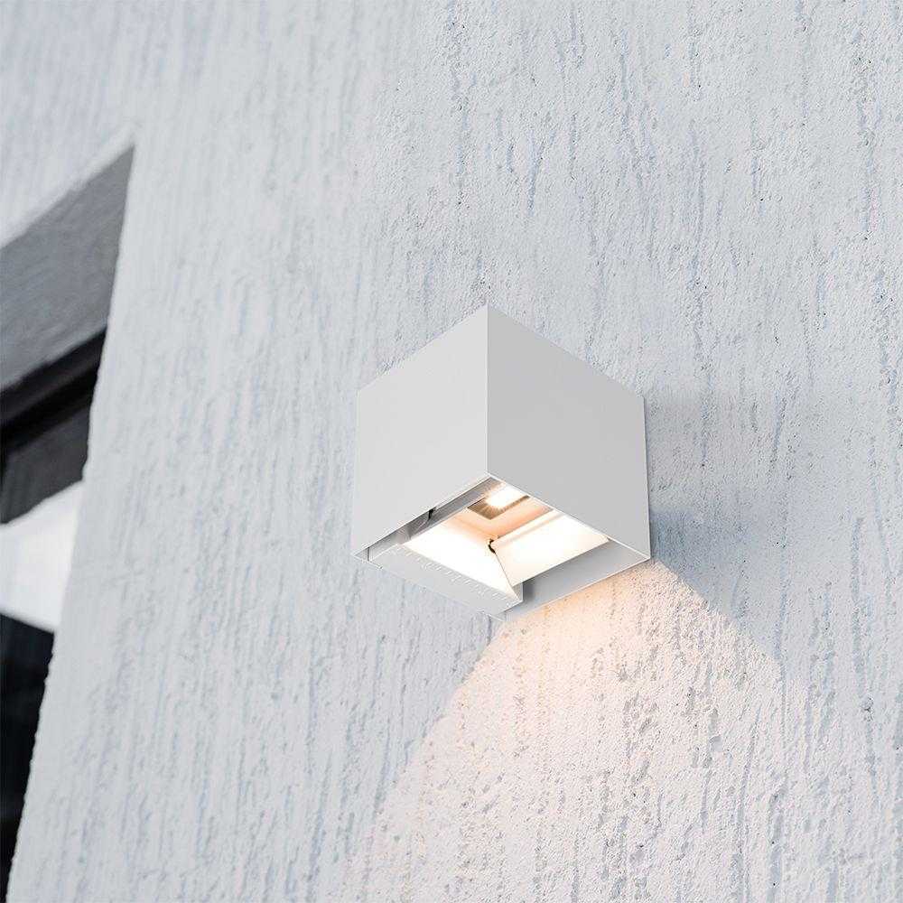 Sieninis šviestuvas 9W LED sieninis įkraunamas šviestuvas su saulės baterija ir judesio davikliu, baltas, 3000/4000/5000K, IP65