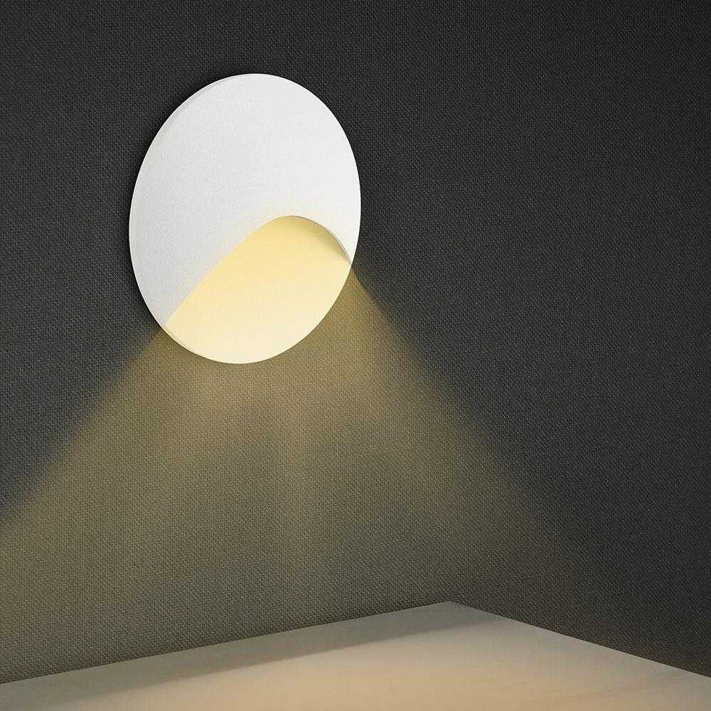 3W LED įleidžiamas sieninis šviestuvas laiptų apšvietimui, baltos sp., 3000K, IP65