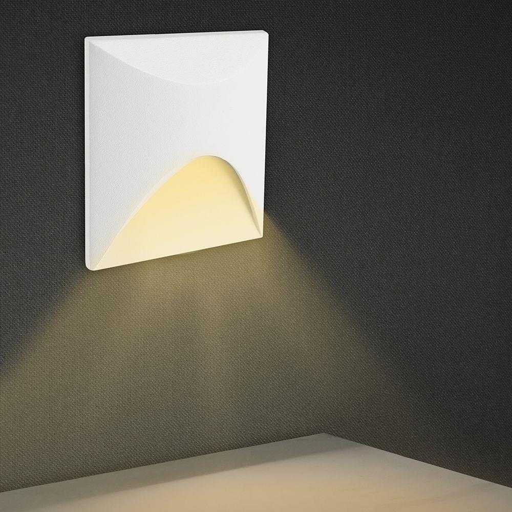 3W LED įleidžiamas sieninis šviestuvas laiptų apšvietimui, baltos sp., 3000K, IP65