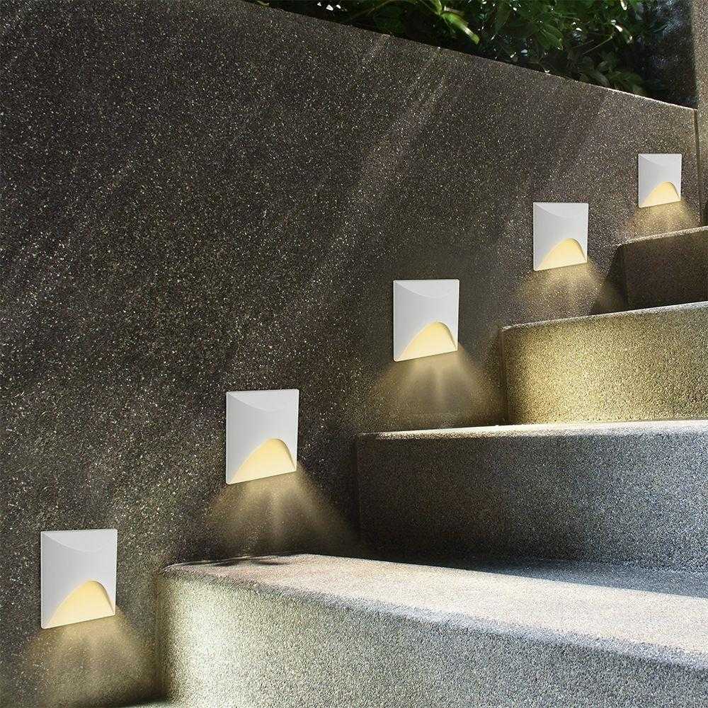 3W LED įleidžiamas sieninis šviestuvas laiptų apšvietimui, baltos sp., 3000K, IP65