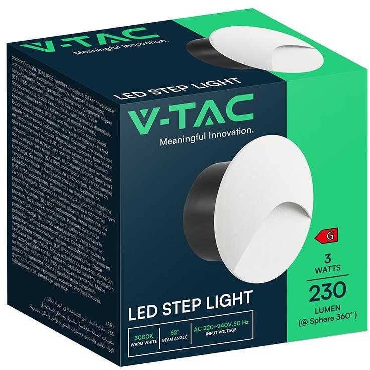 3W LED įleidžiamas sieninis šviestuvas laiptų apšvietimui, baltos sp., 3000K, IP65