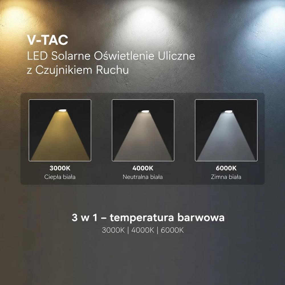 40W LED gatvės šviestuvas su saulės baterija ir judesio davikliu, juodas, 3000/4000/6000K, 140°x70°