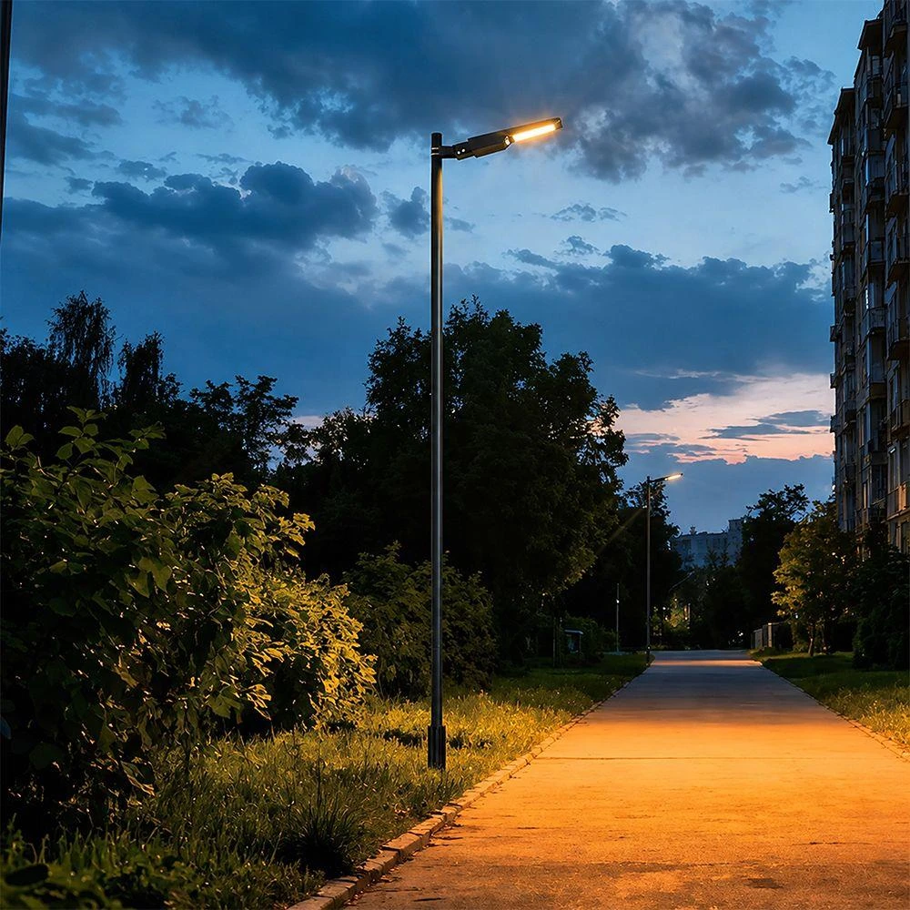 40W LED gatvės šviestuvas su saulės baterija ir judesio davikliu, juodas, 3000/4000/6000K, 140°x70°