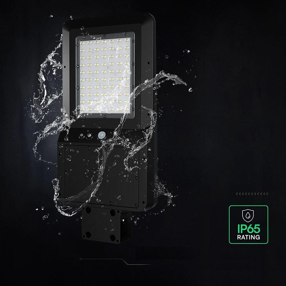 40W LED gatvės šviestuvas su saulės baterija ir judesio davikliu, juodas, 3000/4000/6000K, 140°x70°