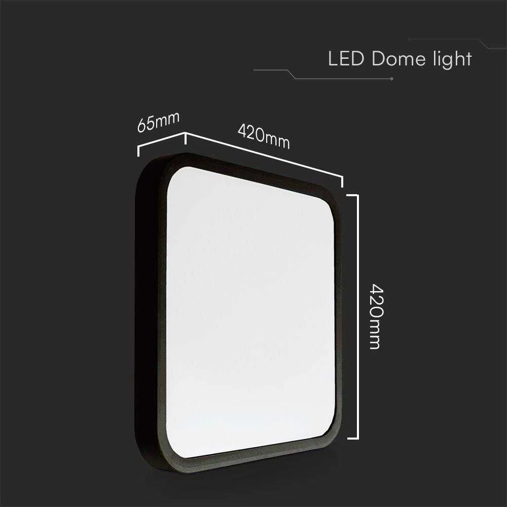 Lubinis šviestuvas 48W LED paviršinis šviestuvas, kvadratinis, juodas, 6500K, IP44, SAMSUNG LED chip