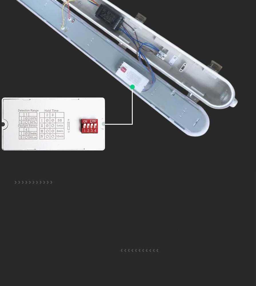 V-tac 48W LED šviestuvas T8, 150cm, 4000K, pieno sp. dangteliu, su mikrobangų judesio jutikliu