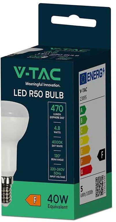 V-tac 4,8W LED lemputė, R50, E14, 4000K, 120°