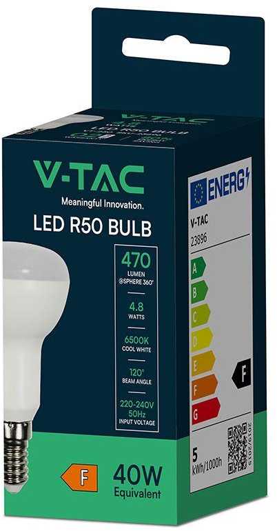 V-tac 4,8W LED lemputė, R50, E14, 6500K, 120°