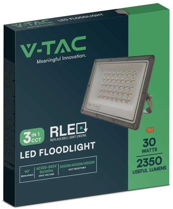 V-tac 50W LED prožektorius, pilkas, 3000/4000/6500K