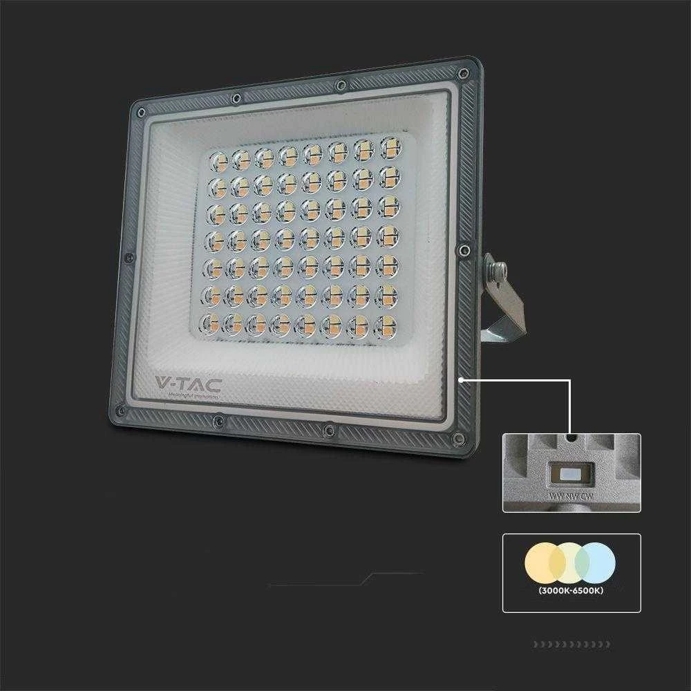 V-tac 50W LED prožektorius, pilkas, 3000/4000/6500K