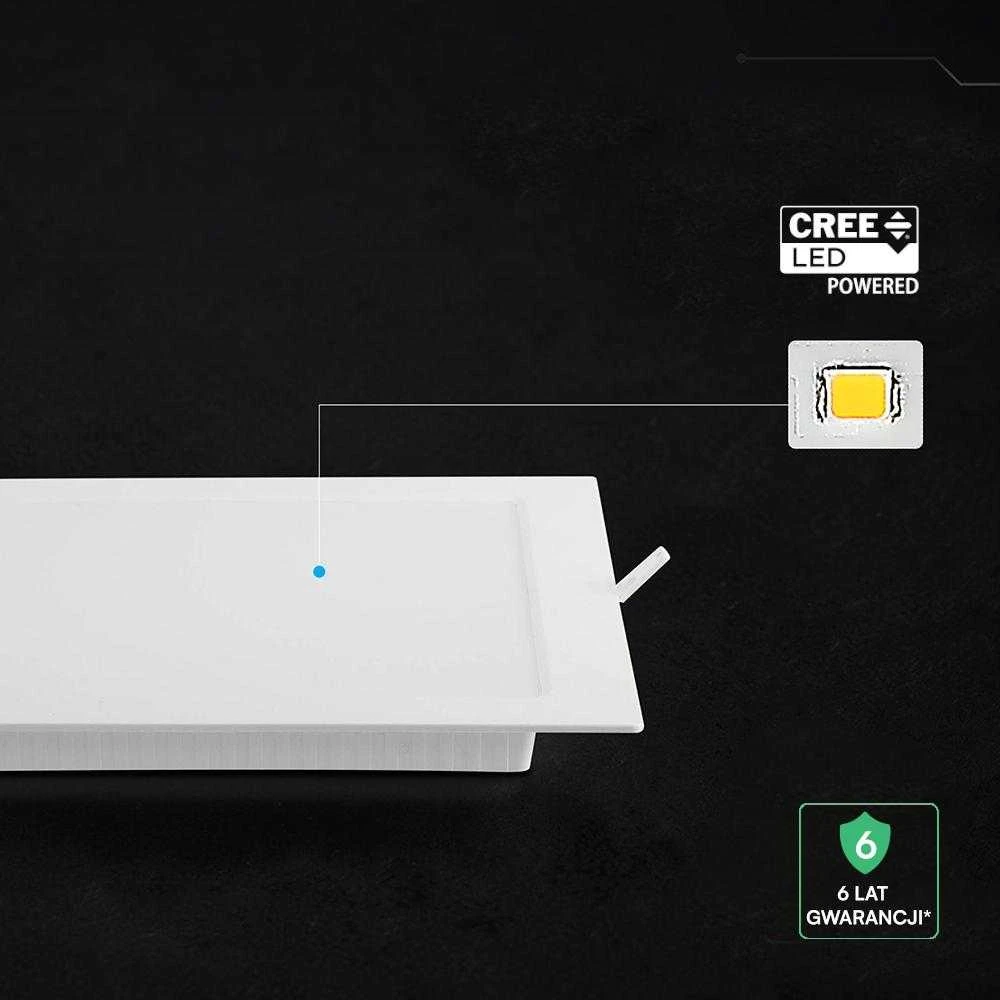 6W LED įleidžiama panelė, balta, 3000/4000/6500K, CREE LED chip