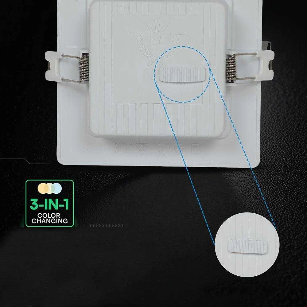 6W LED įleidžiama panelė, balta, 3000/4000/6500K, CREE LED chip
