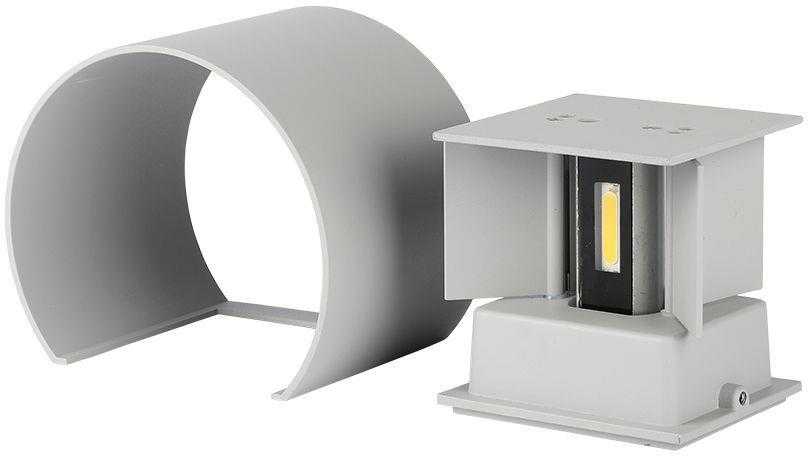 Sieninis šviestuvas V-tac 5W LED sieninis fasado šviestuvas, pilkas, 4000K, šviečia į viršų ir į apačią