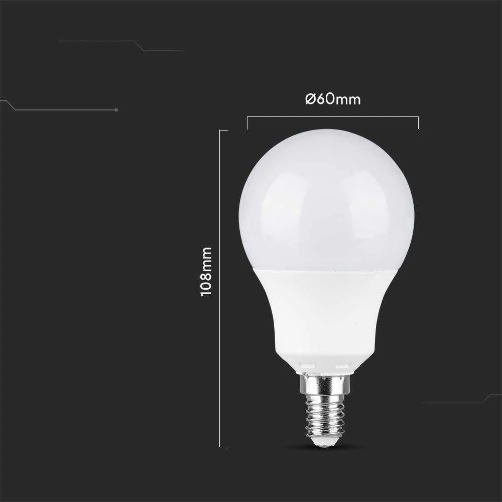 8,5W LED lemputė, A60, E14, termoplastinė, 3000K, 200°, SAMSUNG LED chip