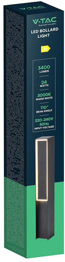 8W LED pastatomas lauko šviestuvas, juodas, 3000K, IP54, 50cm
