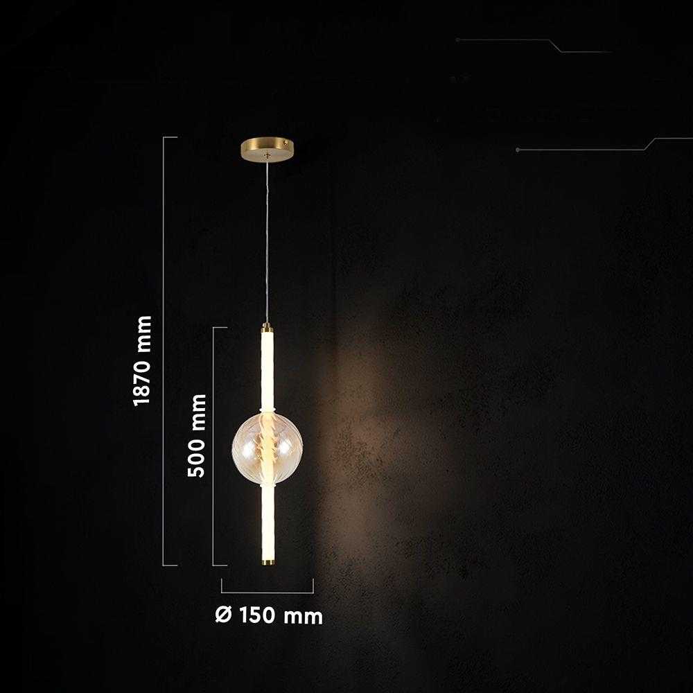 8W LED pakabinamas šviestuvas, gintaro/baltos sp., 3000K