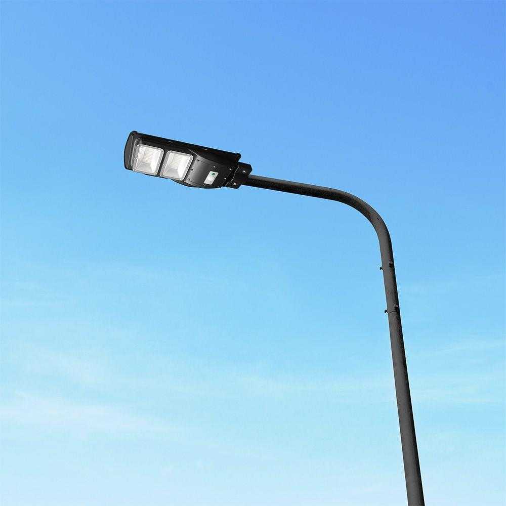 V-tac 8W LED gatvės šviestuvas su saulės baterija, juodas, 6000K