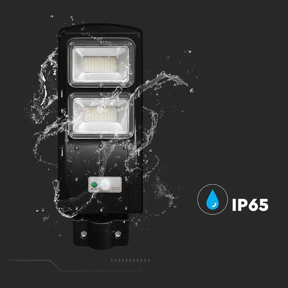V-tac 8W LED gatvės šviestuvas su saulės baterija, juodas, 6000K