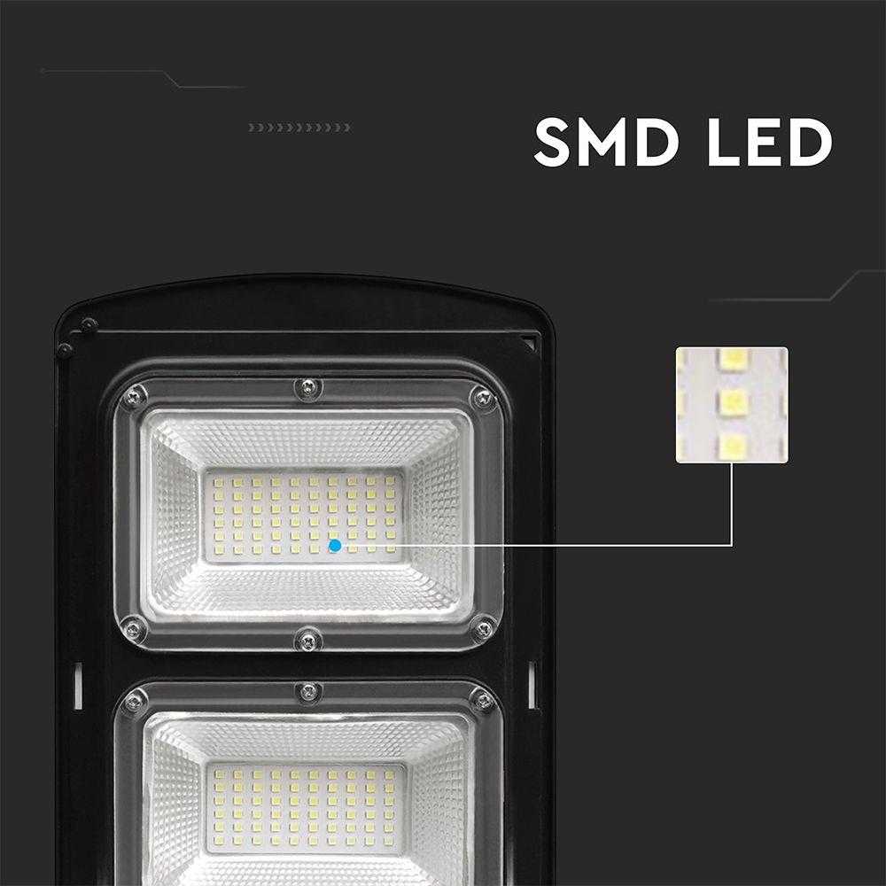 V-tac 8W LED gatvės šviestuvas su saulės baterija, juodas, 6000K
