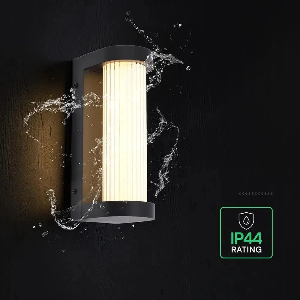 8W LED sieninis šviestuvas, juodas, 3000K, IP44