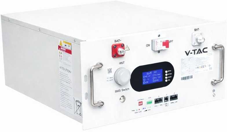 Magazyn bank energii V-TAC 9.6kWh 48V 200Ah LiFePO4 rack BMS obudowa balta VT-91600 10 lat gwarancji
