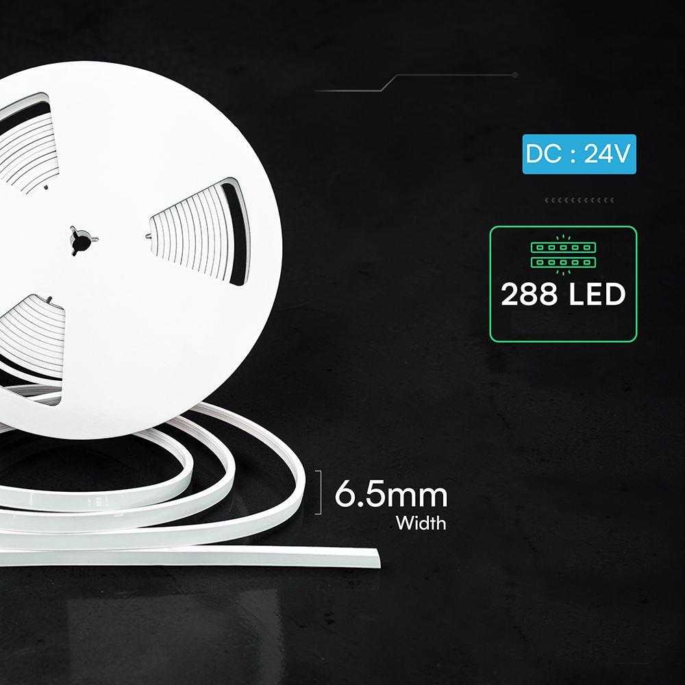 9W/m LED NEON FLEX juosta, 24V, 6500K, IP65, 10m pakuotė