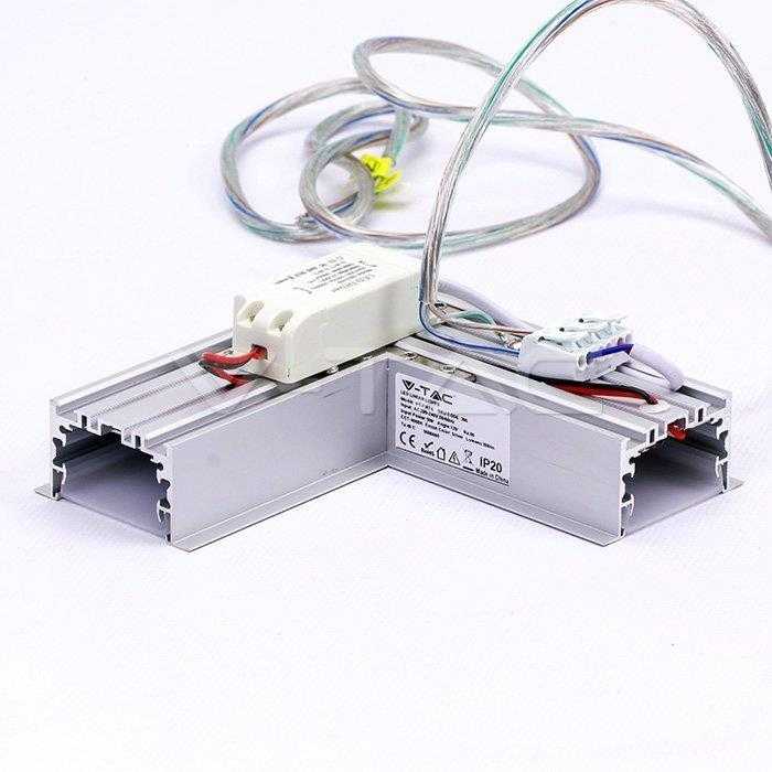 8W L formos jungtis, sidabrinė, 4000K, SAMSUNG LED chip
