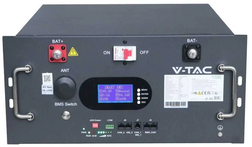 Magazyn bank energii V-TAC 9.6kWh 48V 200Ah LiFePO4 rack BMS VT-91600 10 lat gwarancji