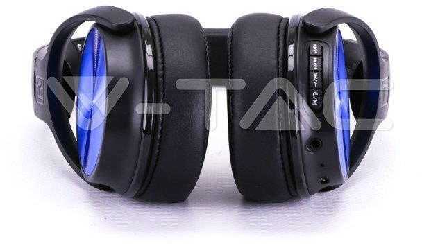 Bluetooth ausinės V-TAC, mėlynos spalvos.