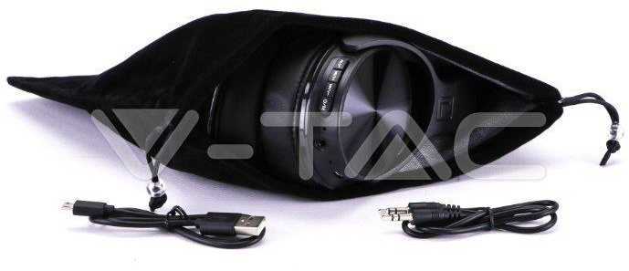 Bluetooth ausinės V-TAC, juodos spalvos.