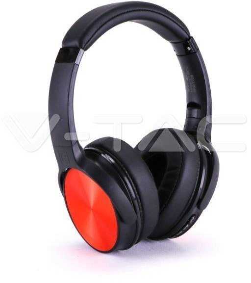 Bluetooth ausinės V-TAC, raudonos spalvos.