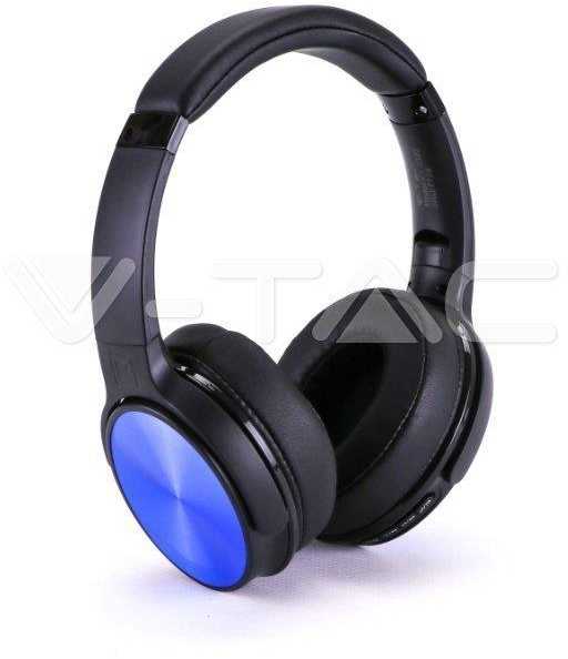 Bluetooth ausinės V-TAC, mėlynos spalvos.