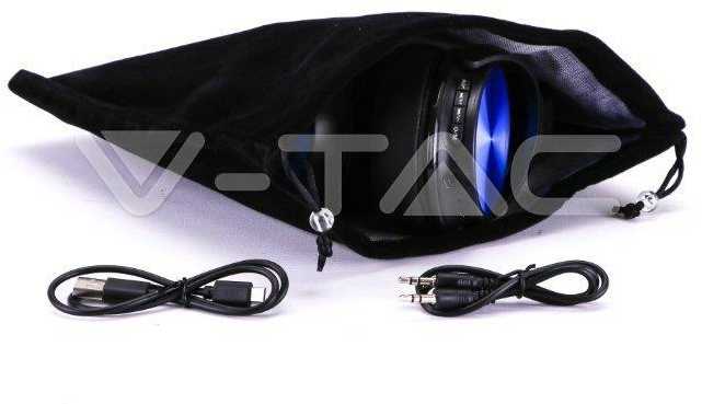 Bluetooth ausinės V-TAC, mėlynos spalvos.