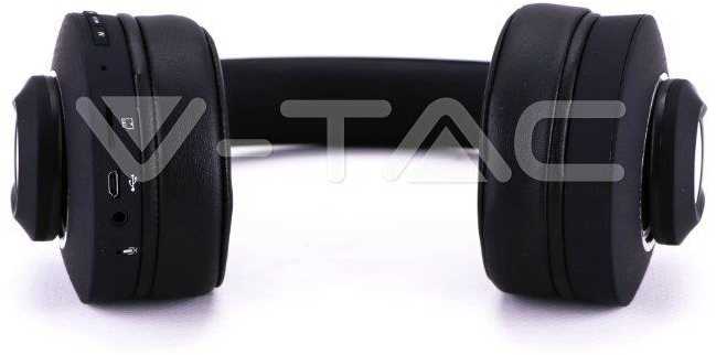 Bluetooth ausinės V-TAC, reguliuojamu lankeliu, juodos spalvos.