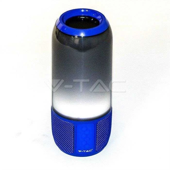 V-tac 6W Bluetooth kolonėlė su LED šviesomis, mėlyna, USB ir TF vieta, DC:5V