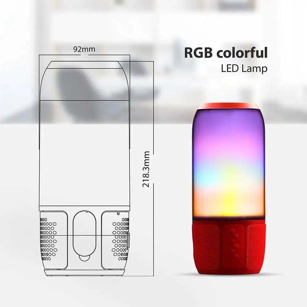 V-tac Bluetooth kolonėlė su 6W LED šviesomis, USB jungtimi, raudona. Yra TransFlash kortelės vieta, 5V, IP20, neatspari drėgmei.