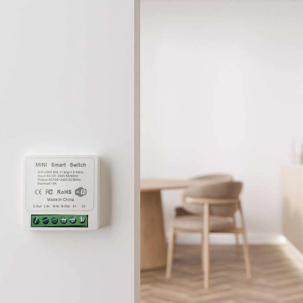 1 kanalo mini Wi-Fi jungiklis, suderinamas su AMAZON ALEXA bei GOOGLE HOME