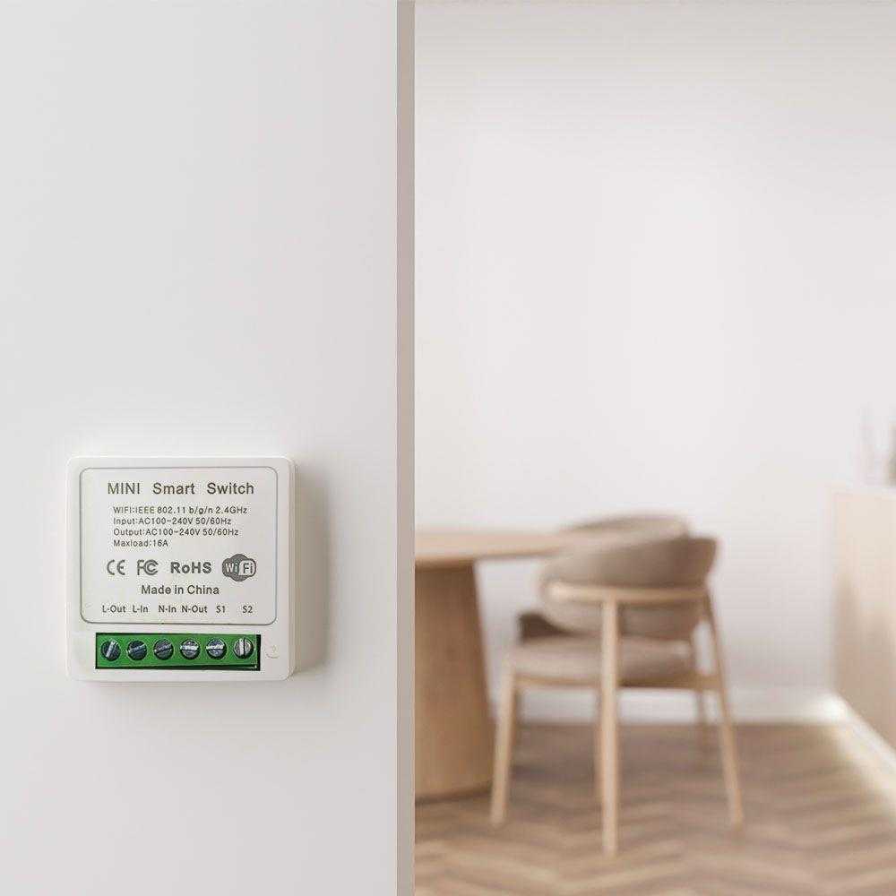 2 kanalų mini Wi-Fi jungiklis, suderinamas su AMAZON ALEXA bei GOOGLE HOME