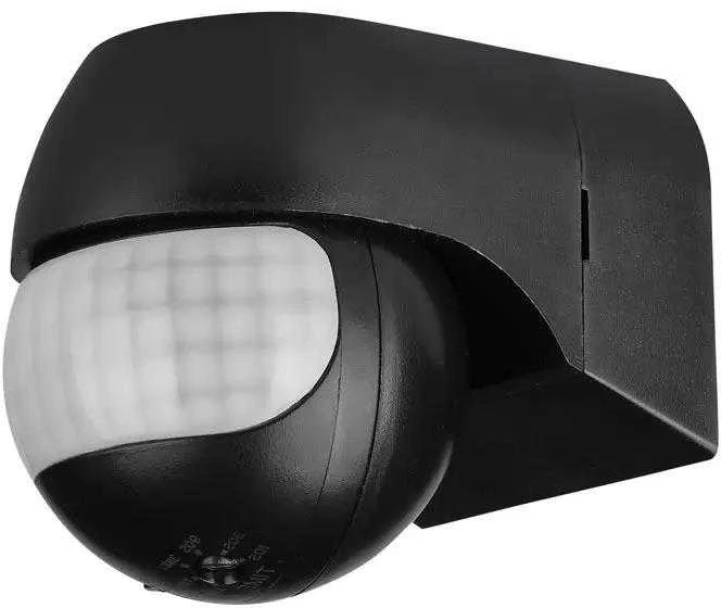 V-tac PIR judesio daviklis, montuojamas ant sienos, 180°, juodas, IP44