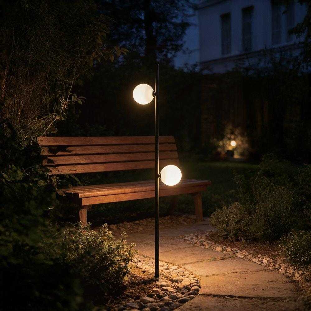 3W LED įsmeigiamas lauko šviestuvas, juodas, 3000K, 2vnt. pakuotėje