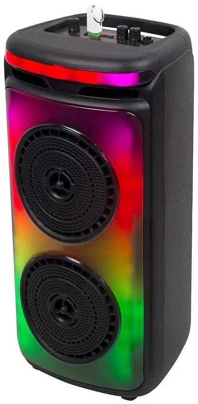 400W įkraunama kolonėlė su mikrofonu, nuotolinio valdymo pulteliu, RGB LED