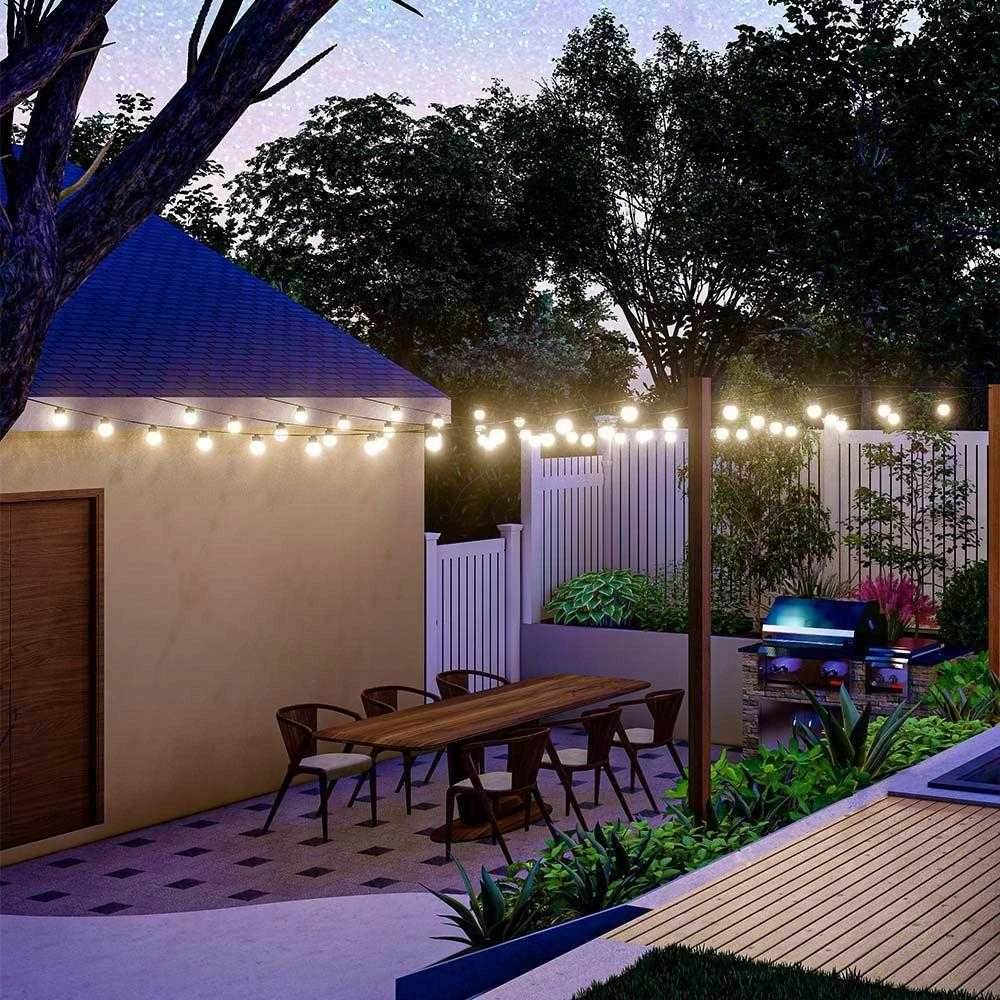 V-tac 10x0,5W LED lempučių girlianda, 3000K, 12m, su saulės baterija ir nuotolio valdymo pulteliu