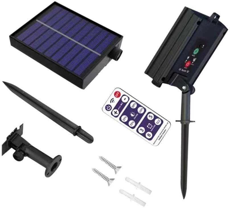 V-tac 10x0,5W LED lempučių girlianda, 3000K, 12m, su saulės baterija ir nuotolio valdymo pulteliu
