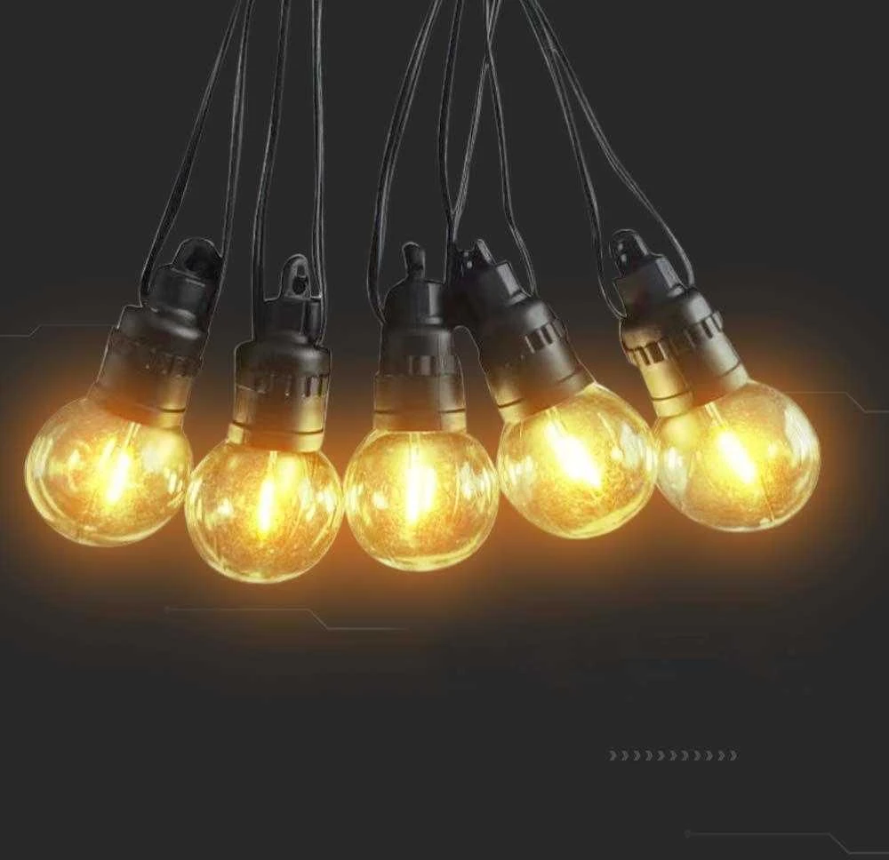 V-tac 10x0,5W LED lempučių girlianda, 3000K, 12m, su saulės baterija ir nuotolio valdymo pulteliu