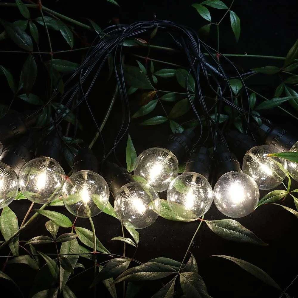 V-tac 10x0,5W LED lempučių girlianda, 3000K, 12m, su saulės baterija ir nuotolio valdymo pulteliu