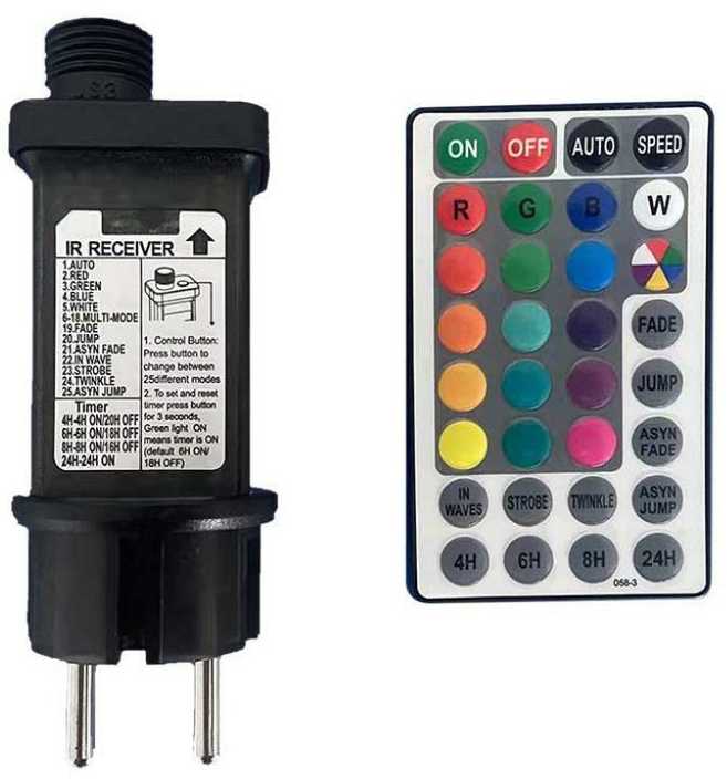 V-tac 15x0,5W LED lempučių girlianda, RGB, 13m, IP44