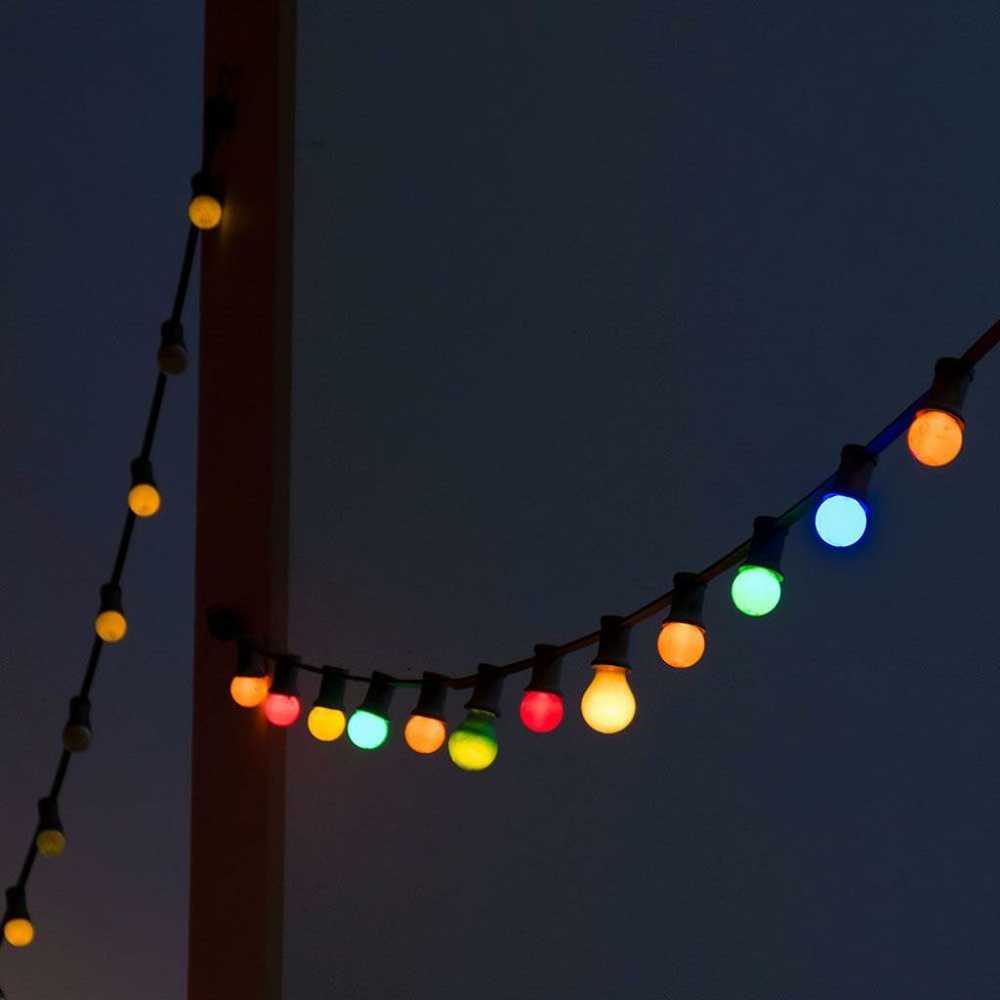 V-tac 15x0,5W LED lempučių girlianda, RGB, 13m, IP44