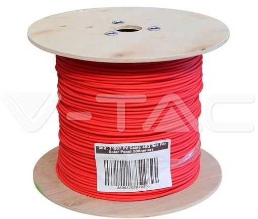Saulės kabelis V-TAC 4mm2 raudonas 500m